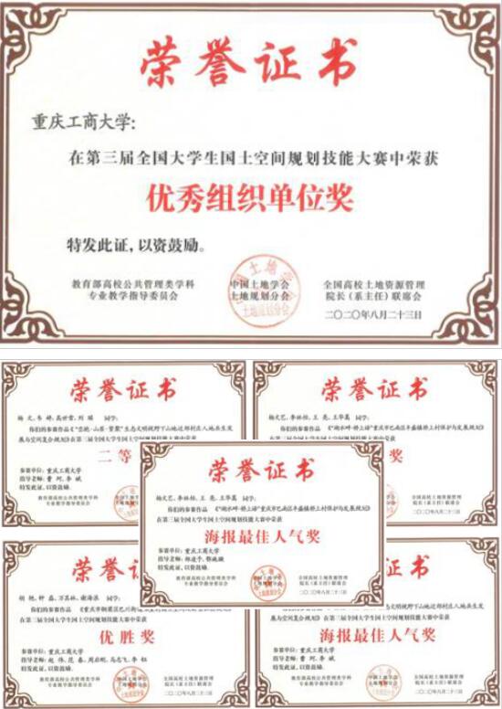 第三届全国大学生国土空间规划技能大赛中喜获佳绩